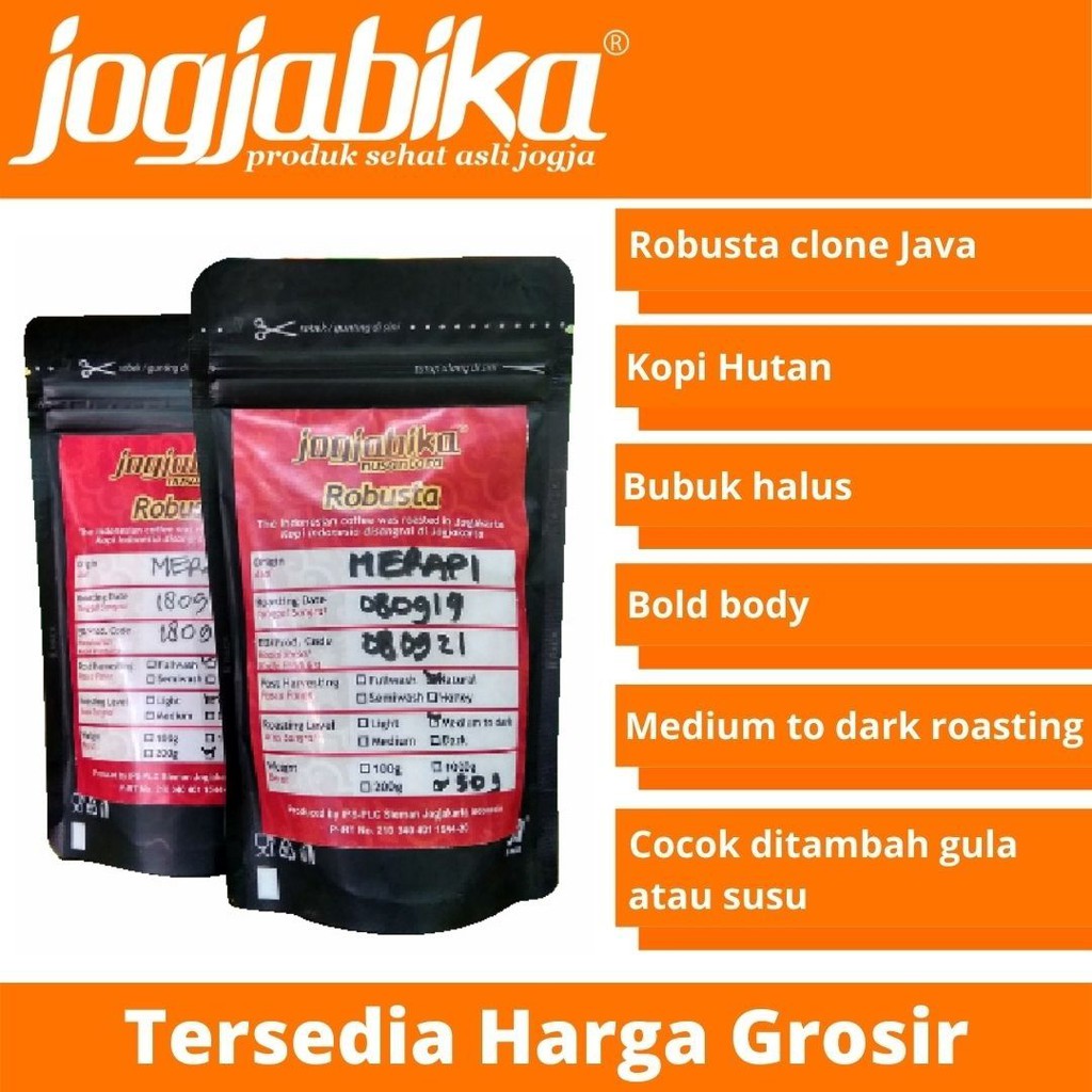 

Kopi Robusta Jawa Merapi Hitam Bubuk Asli Jogja 50 g