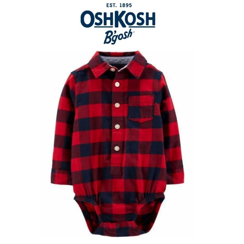 Size 0, 3, 6, 9 bulan. Kemeja Jumper Anak Bayi Laki. Place Carter's OshKosh BabyGAP-OK. Buffalo Red