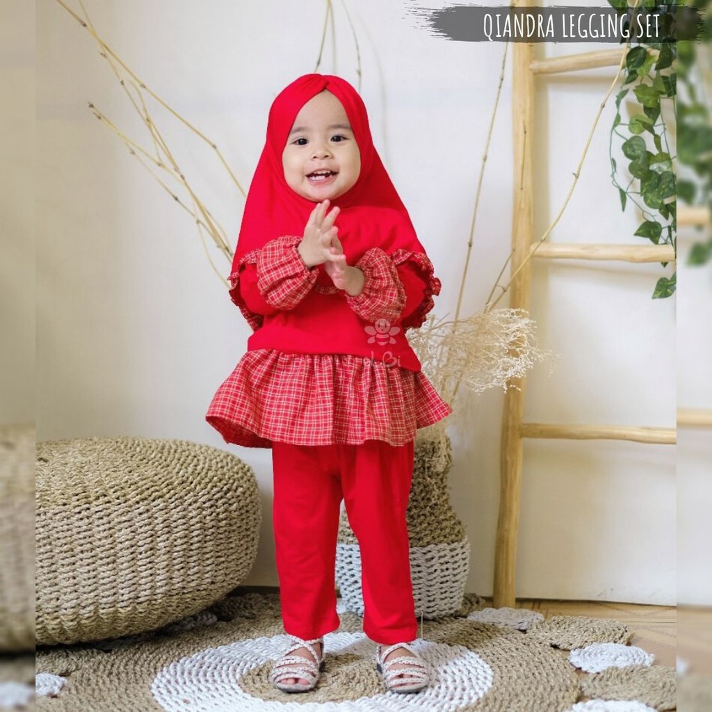 Baju Muslim Anak Perempuan - Setelan Baju Muslim Anak Perempuan - Gamis Kaos Anak  - Qiandra