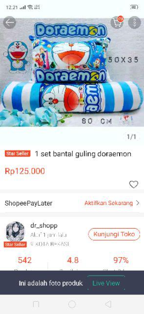 1 Set Bantal Guling Doraemon