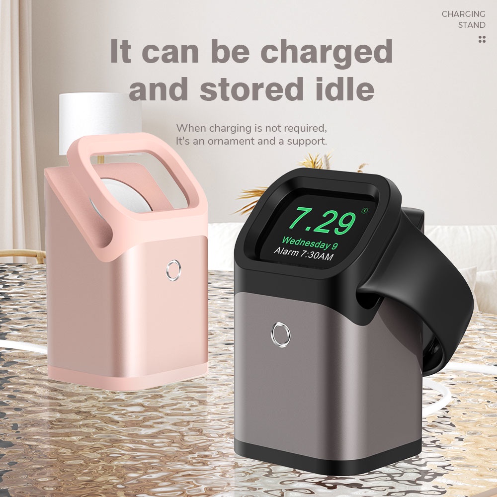 Stand Holder Charger Bahan Alloy Untuk Apple Watch 7 / 6 / SE / 5