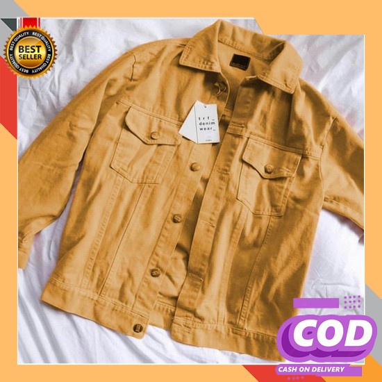 Jaket Jeans Cewek Wanita Jhakeht Levis Jakeht Cewe Jhaket Jins [Jacket [Jaket Jeans Oversed Mustard