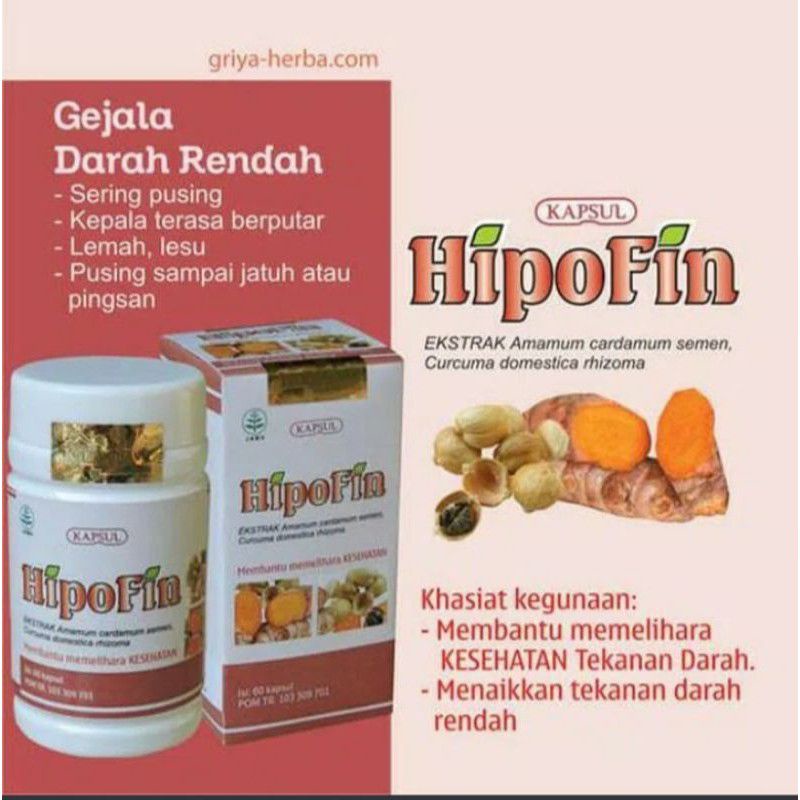 

HIPOFIN / OBAT UNTUK MENGOBATI DARAH RENDAH / MENSTABILKAN TEKANAN DARAH / Halal MUI, BpOM