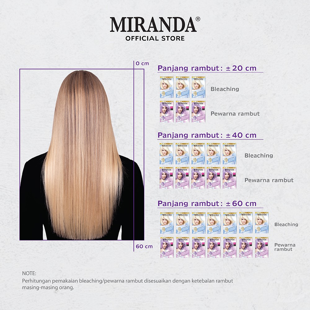 MIRANDA Hair Color (Cat Rambut Permanen) Pastel Series MCP1 Taro Latte 30ml