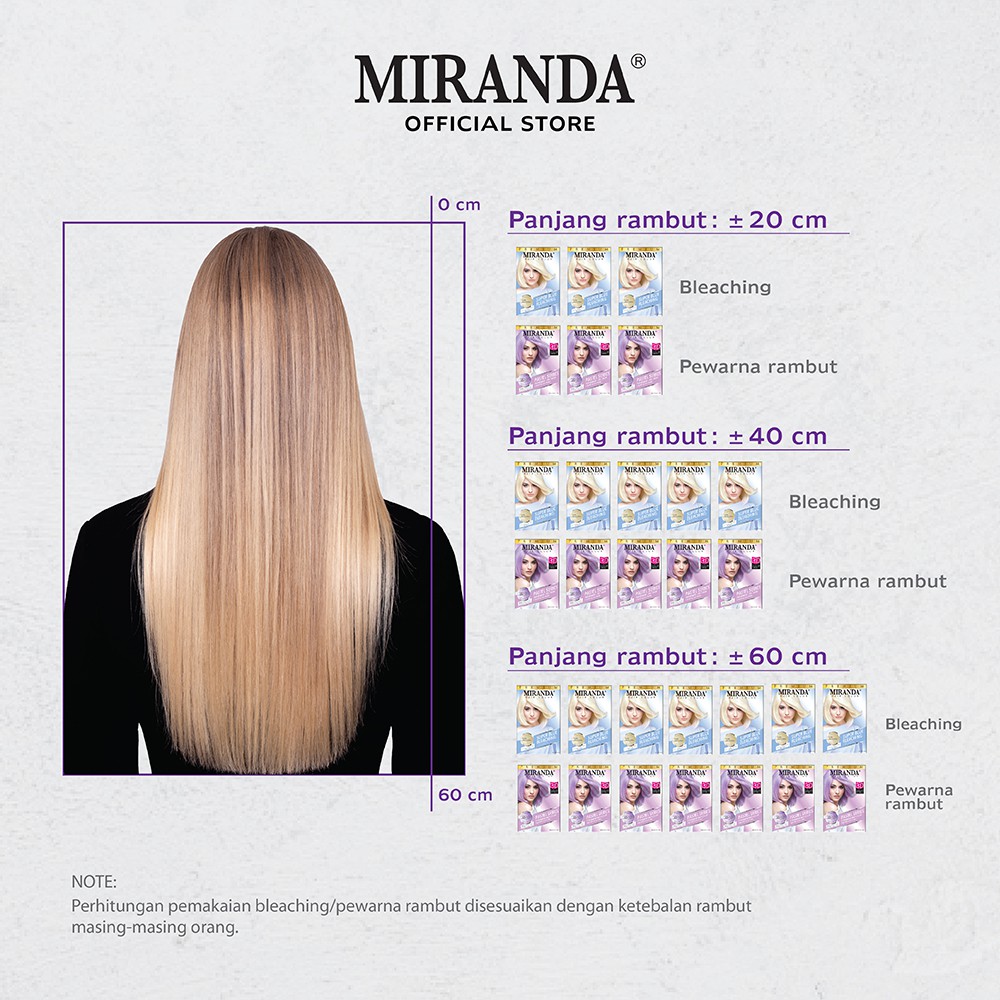 MIRANDA Hair Color (Cat Rambut Permanen) Pastel Series MCP1 Taro Latte 30ml