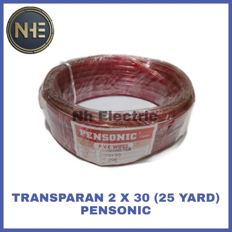 Kabel Listrik Transparan 2x30 25 Yard Pensonic - Kabel Trans Audio Serabut 2x30 25Y Pensonic