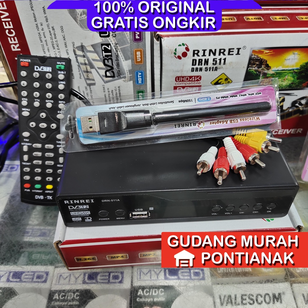 STB Set Top Box TV 4K ULTRA HD Receiver Digital STB Rinrei Support Wifi Dongle Bisa Nonton Youtube