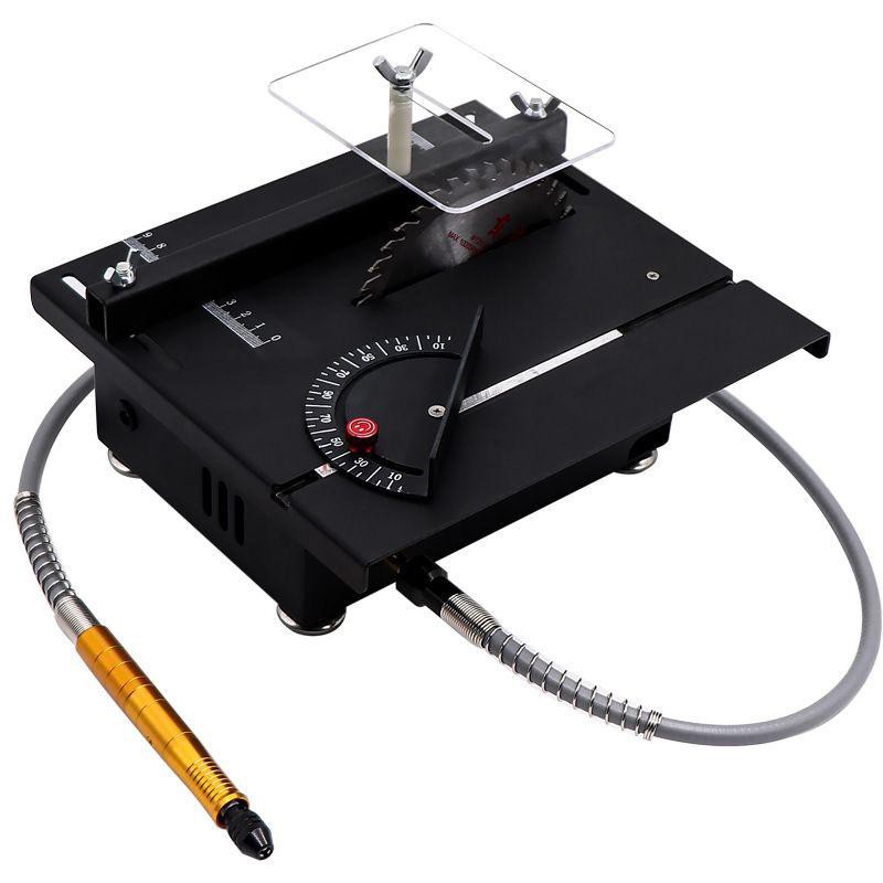 Promo WOLIKE Table Saw Mesin Potong / Poles Mini Serbaguna DIY 100W - T5 - Black Murah