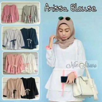 (COD) Daily Things Anisa Blouse Kantor Simple Basic Fit L