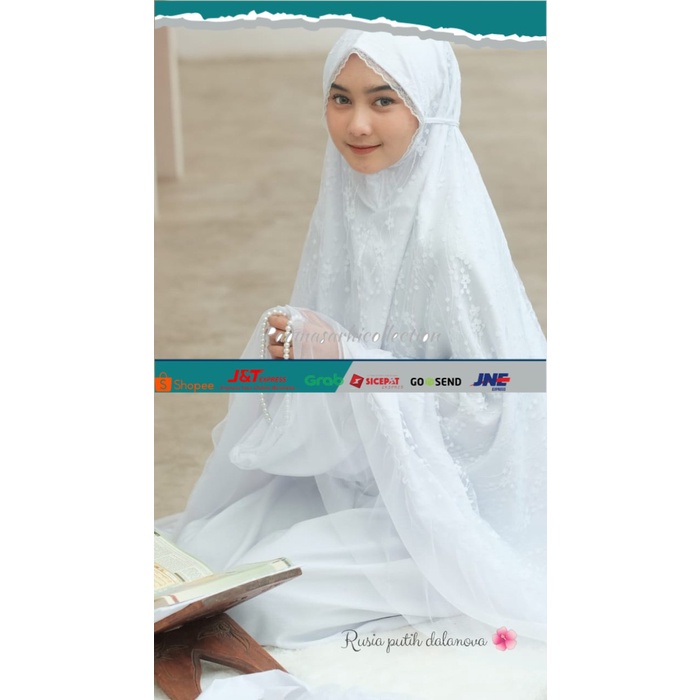 ✨ BISA COD ✨ Mukena Rusia Dewasa Distributor Original Dalanova - Putih, Dewasa