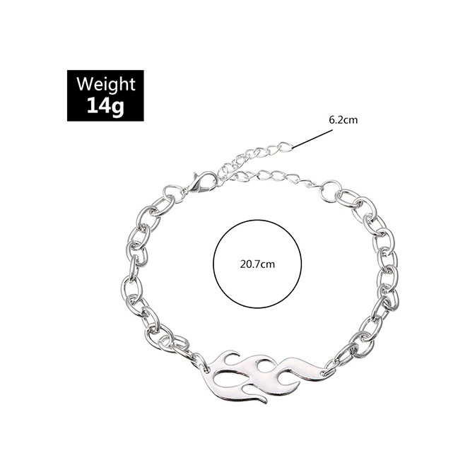 LRC Gelang Tangan Fashion Silver Flame Hollow Alloy Bracelet K77751