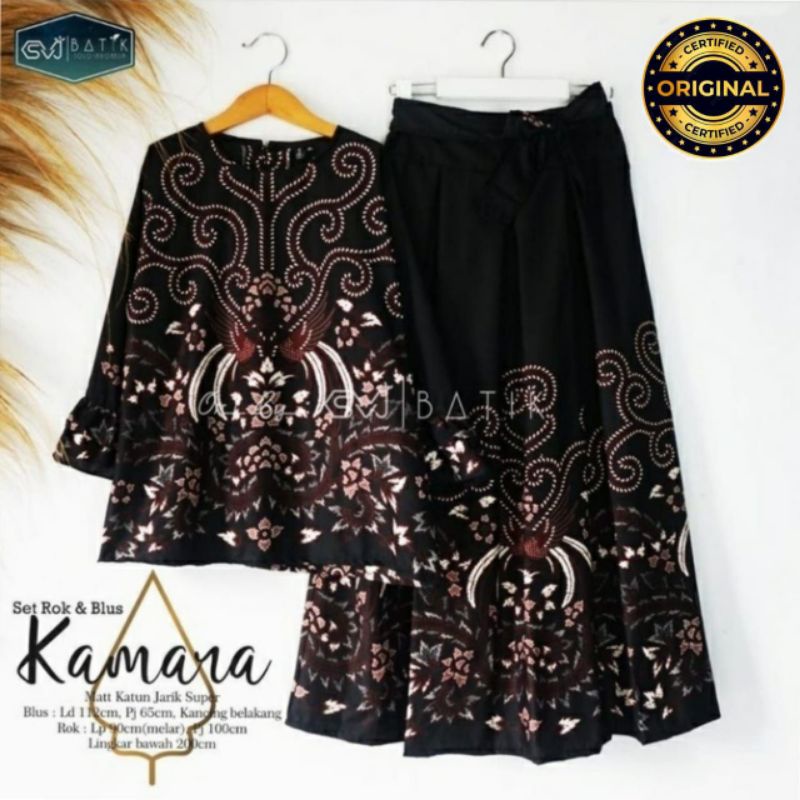 SET ROK BLUS BATIK KATUN HALUS CENDRAWASIH KAMARA EXLCUSIVE