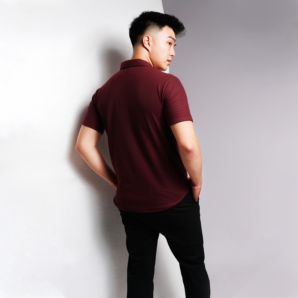 Kaos Kerah Polo Shirt Pria Polos Lengan Pendek Original Broguy - Maroon