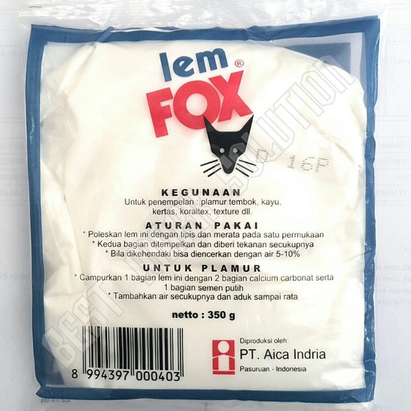 

Order Langsung Lem Fox Putih PVAc 350 Gr Bungkus Biru Terlaris