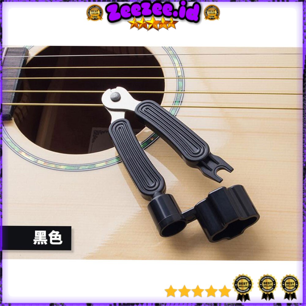 ONEMusic Guitar Tools 3 in 1 String Winder + Bridge Pins Puller + String Cutter - WLZ-24R - Black