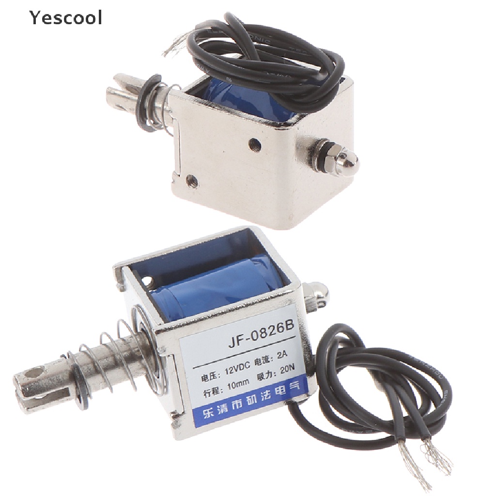 Yescool JF-0826B solenoid Elektromagnetik Tipe Tarik Dorong 20N 12V / 2A 10mm