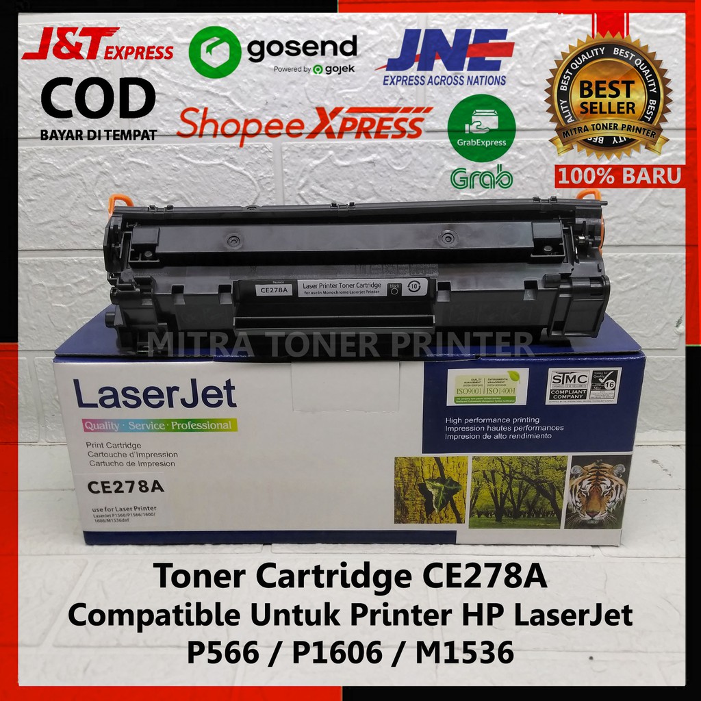 Toner Cartridge Compatible Untuk Printer HP LaserJet Pro P1560,P1566,P1600,P1606,M1536dnf CE278A-78A