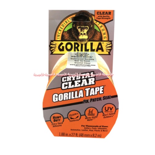 Gorilla Crystal Clear Gorilla Tape 8.2m Isolasi Bening Kuat Perekat Lakban Gorila Lakban Transparan Sangat Kuat