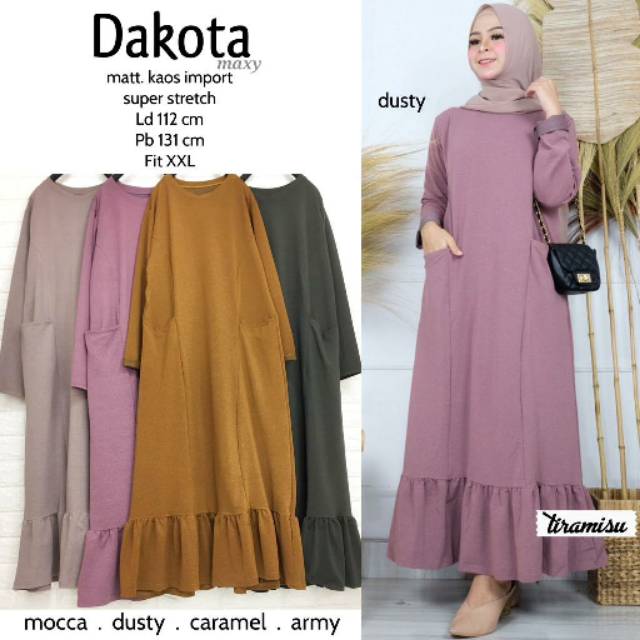 DAKOTA MAXI BAHAN KAOS IMPORT - PAKAIAN WANITA - MAXI DRESS