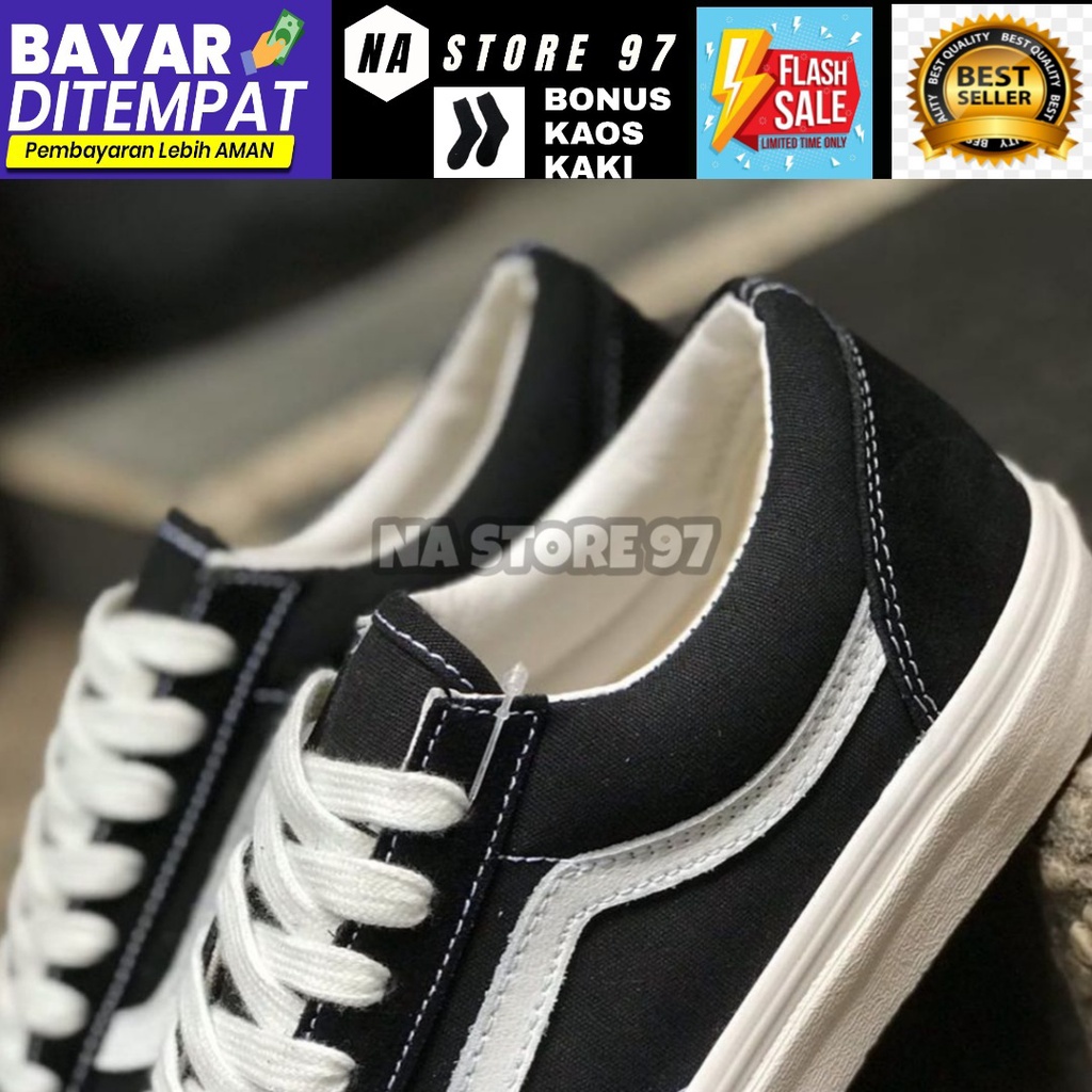 SEPATU 100% PREMIUM VANS OLDSKOOL 05 OG BLACK WHITE WAFFLE DT BNIB SEPATU PRIA SEPATU KEREN