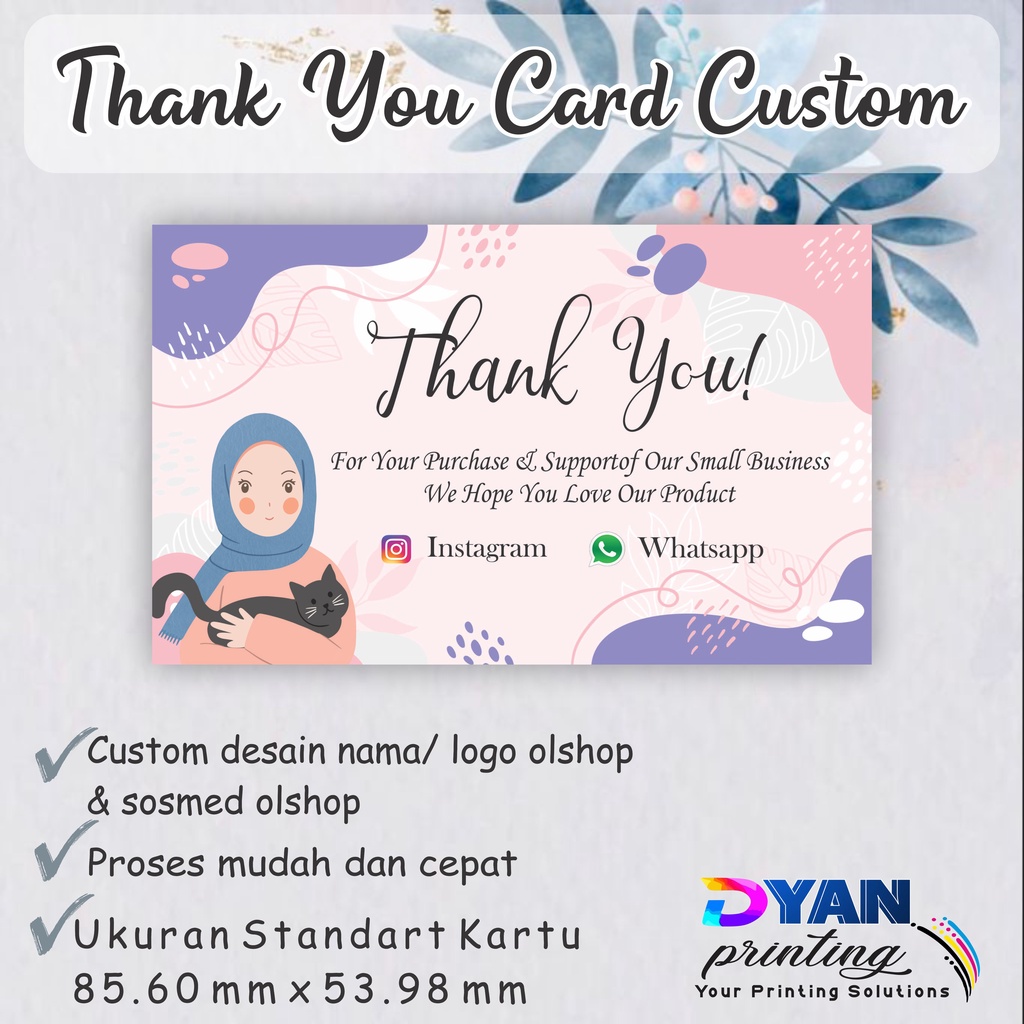 THANK YOU CARD/UCAPAN TERIMAKASIH OLSHOP CUSTOM