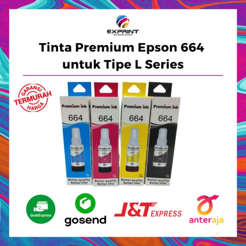 Tinta Epson T664 premium set 4 warna ( cmyk )