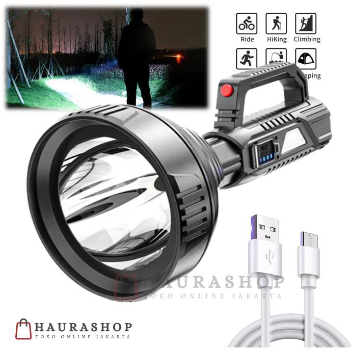 A08 Senter LED Waterproof USB Rechargeable Cree XPE Indikator Charger Pockedman