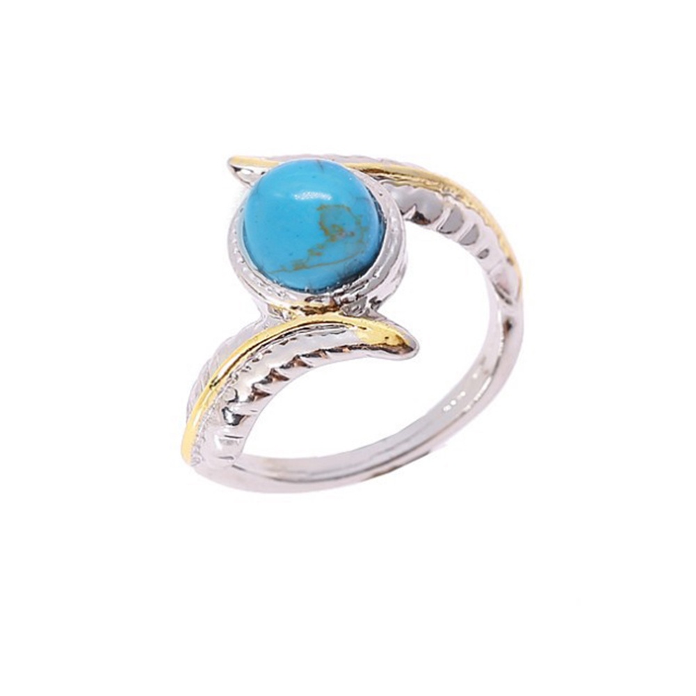 Hu Hu Hu Hu Hu Alat Bantu Pasang Kacamata♡ Cincin Wanita Desain Bulu Hias Turquoise Imitasi Gaya Mewah Untuk Cocktailpestahadiah