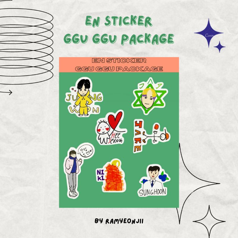 

ENHYPEN STICKER - EN STICKER GGU GGU PACKAGE BY RAMYEONJII