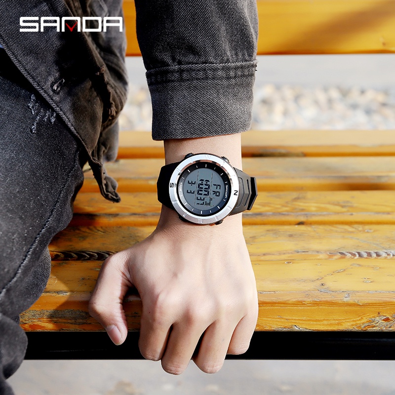 SANDA 5001 Jam Tangan Pria Digital Sport EL Backlight Tali Rubber Anti air WATCHKITE WKOS