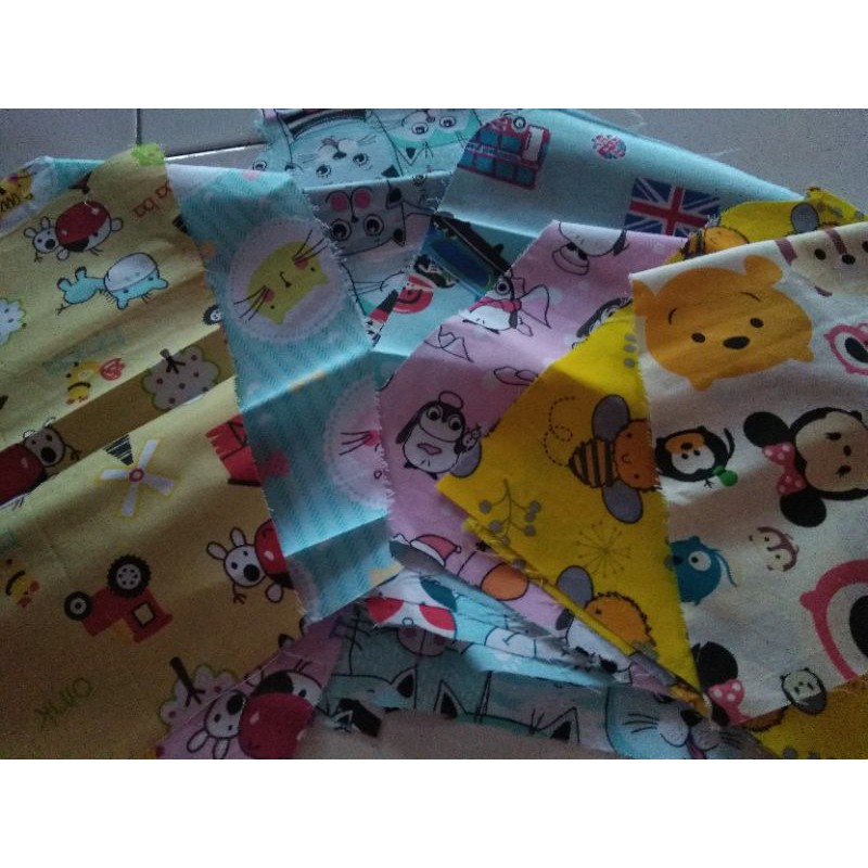 Kain Perca karakter potongan kain perca motif asimetris kain perca lembaran kain perca abstrak