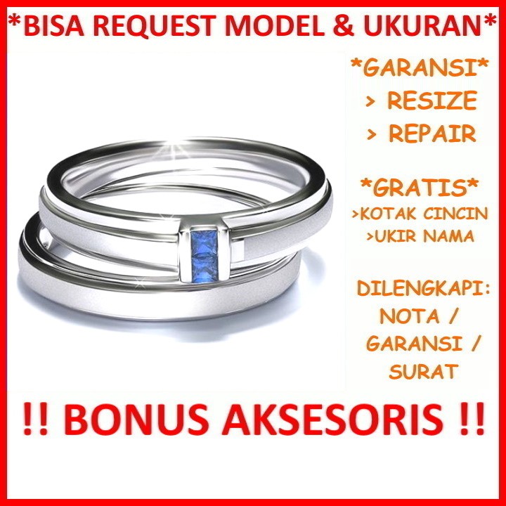 Gratis Ukir Nama Garansi Silver Asli Bisa Pesan Model Cincin Couple Perak Tunangan Mas Kawin Id631