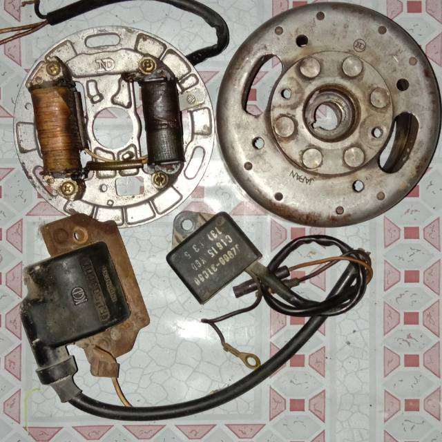 Paket pengapian full set Spul magnet cdi koil suzuki rc 80 100 bravo crystal tornado sprinter ori