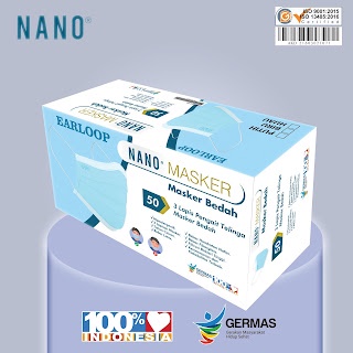 Masker Medis 3 Ply / Surgical Face Mask / Masker Bedah Nano Earloop