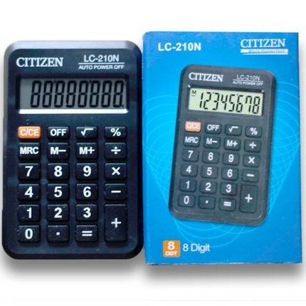 Kalkulator CITIZEN LC-210N Hitam ELEGAN LC210N Citizen Kecil LC 210 N