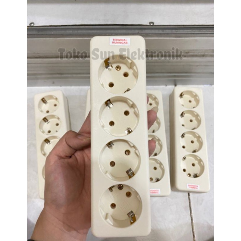 Stop kontak arde Loyal 4 lubang loyal - terminal kuningan