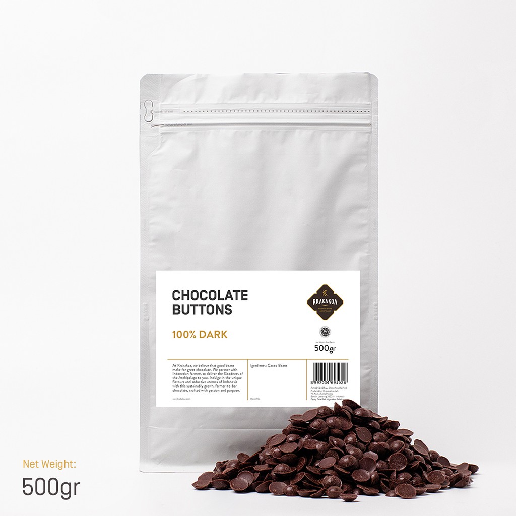 

Krakakoa Chocolate Buttons, 100% Dark Chocolate 500gr