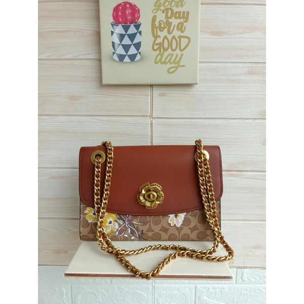 Coach parker floral shoulder bag