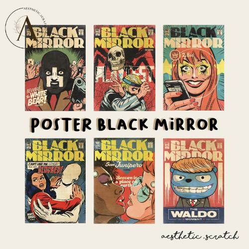 ( aesthetic.scratch ) poster black mirror vintage comic