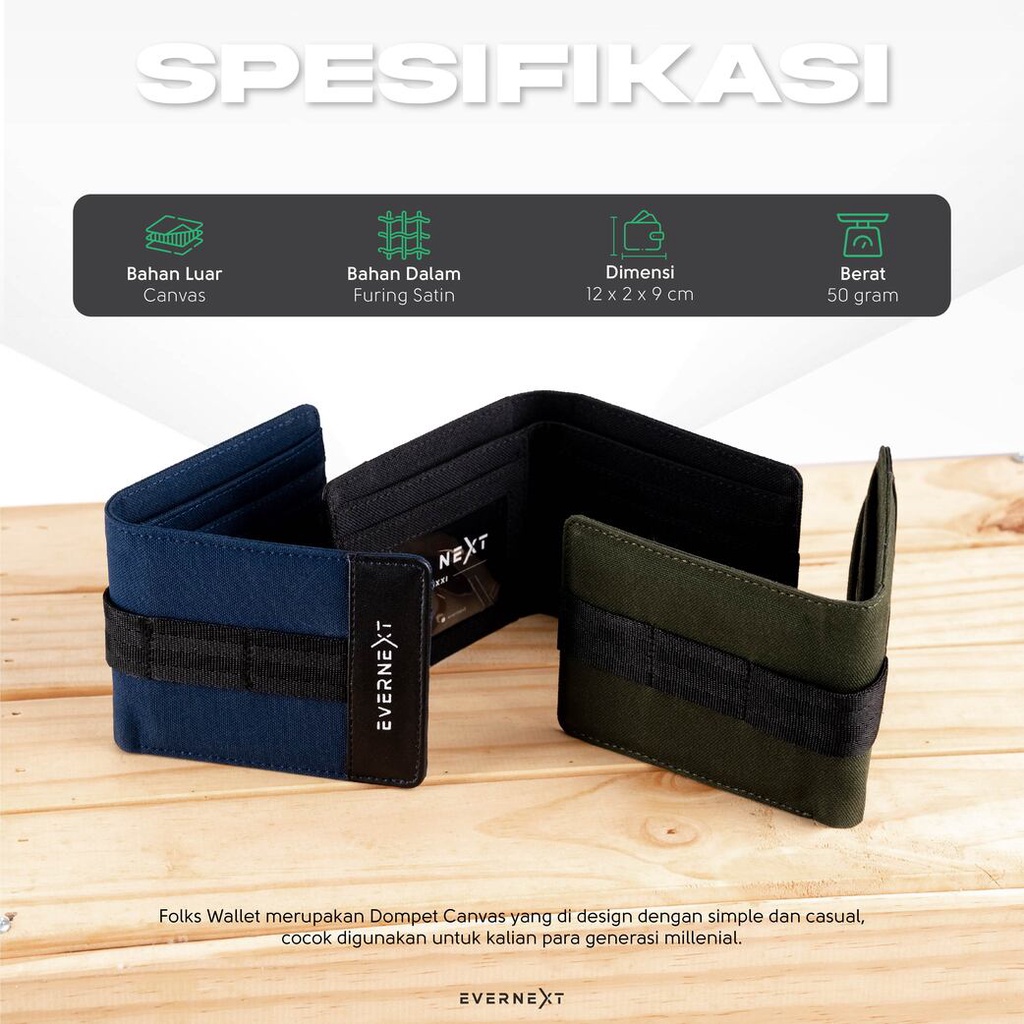 Dompet Cowok Dompet Lipat Pendek Pria Dompet Casual Canvas Premium Trendy Dompet Kartu Original Distro Men Wallet Free Box Eksclusive