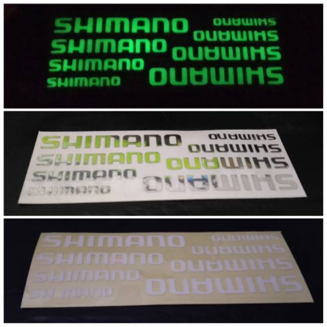 Glow Cutting Sticker SHIMANO Mini Glow In the dark CROME Reflektif Stiker