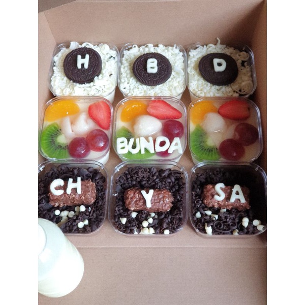 

Puding Buah Hampers / pudding coklat parcel / pudding ultah / pudding hampers