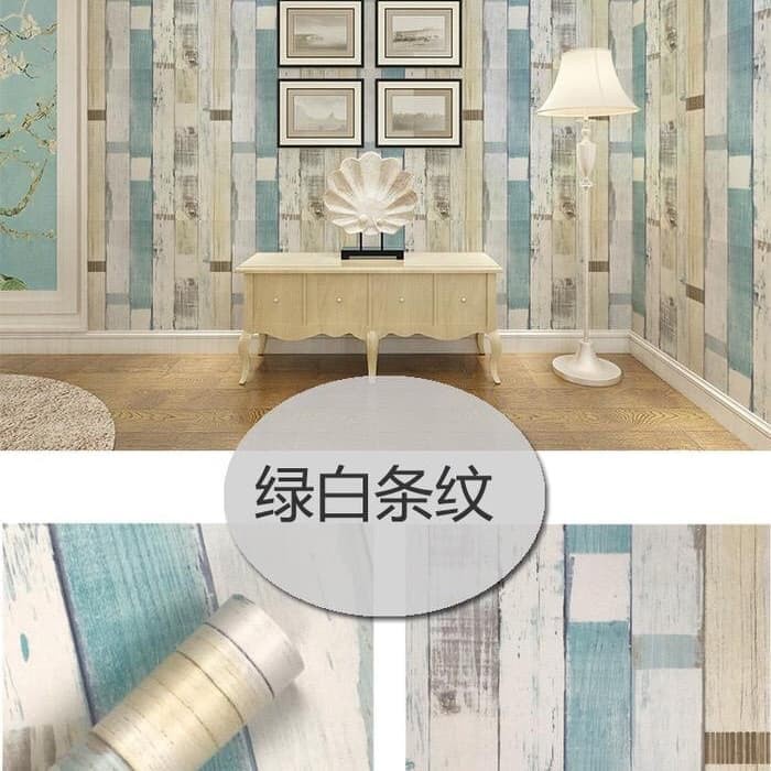 WALLPAPER STICKER DINDING MURAH KAYU RUSTIK TIGA WARNA 9-10MX45CM