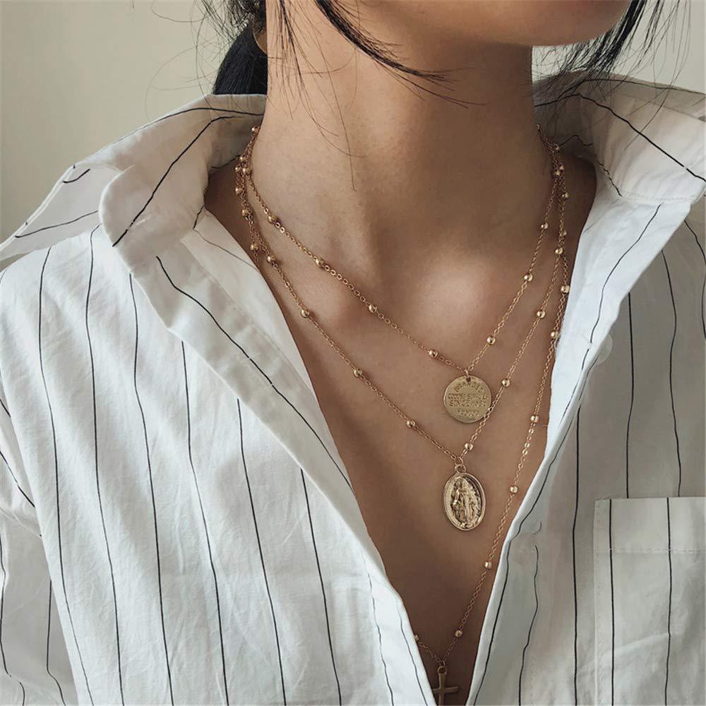 Corung kristal multi-lapisan baru &amp; kalung retro feminin glamor mantel, 2019