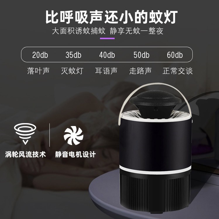 Taffware LED365 Pembasmi Nyamuk UV LED Nano Light Photocatalyst - FL001 - Black White