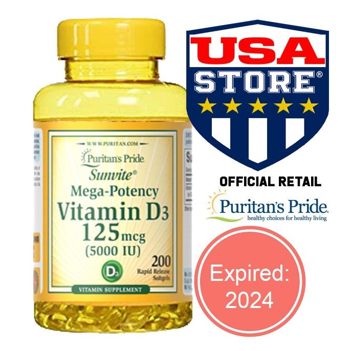 PURITAN'S PRIDE VITAMIN D3 5000 IU 200 SOFTGELS, PURITAN Lc