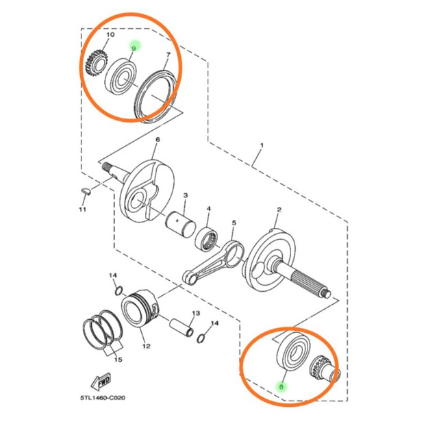 BEARING BANDUL KREK KRUK AS KANAN KIRI MIO SPORTY SMILE NOUVO ORIGINAL