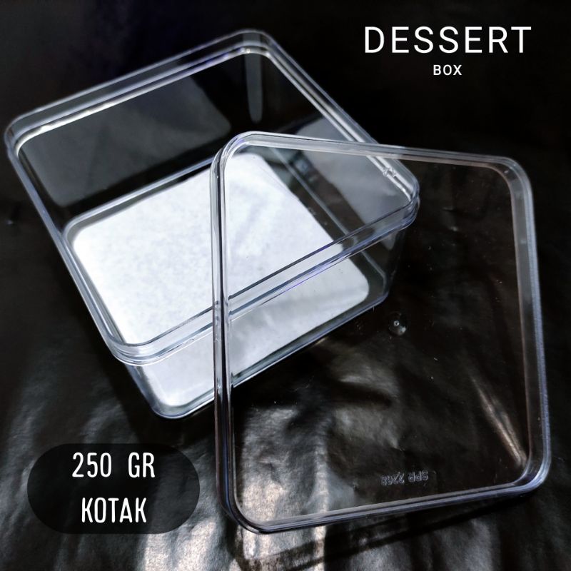 (Eceran) Toples Kotak Dessert Box Puding Kue Kering Mika 250GR