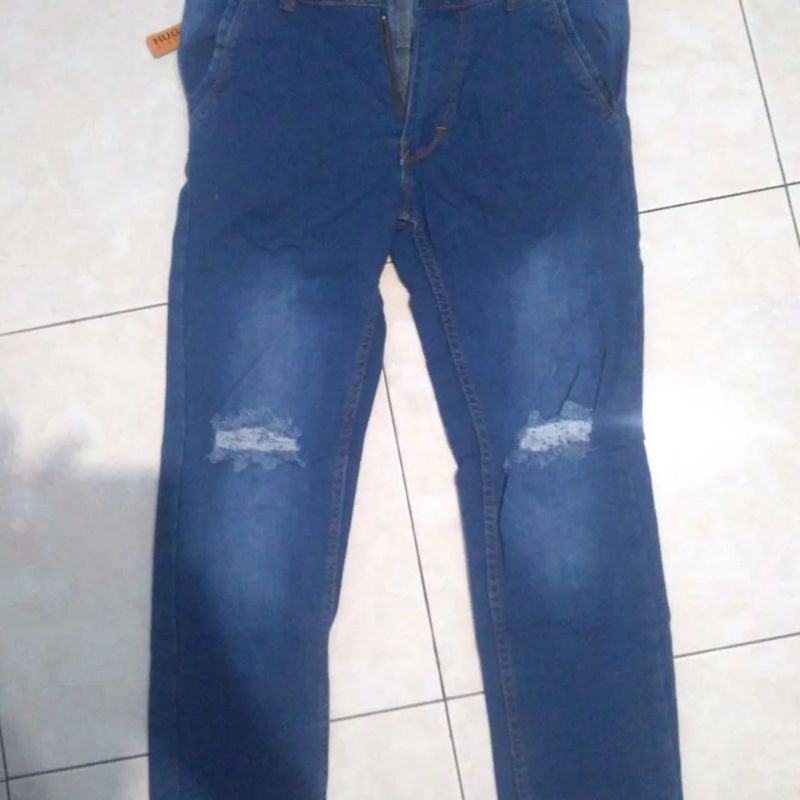 JEANS SKINNY RIPPED SOBEK/KOYAK KARET MELAR