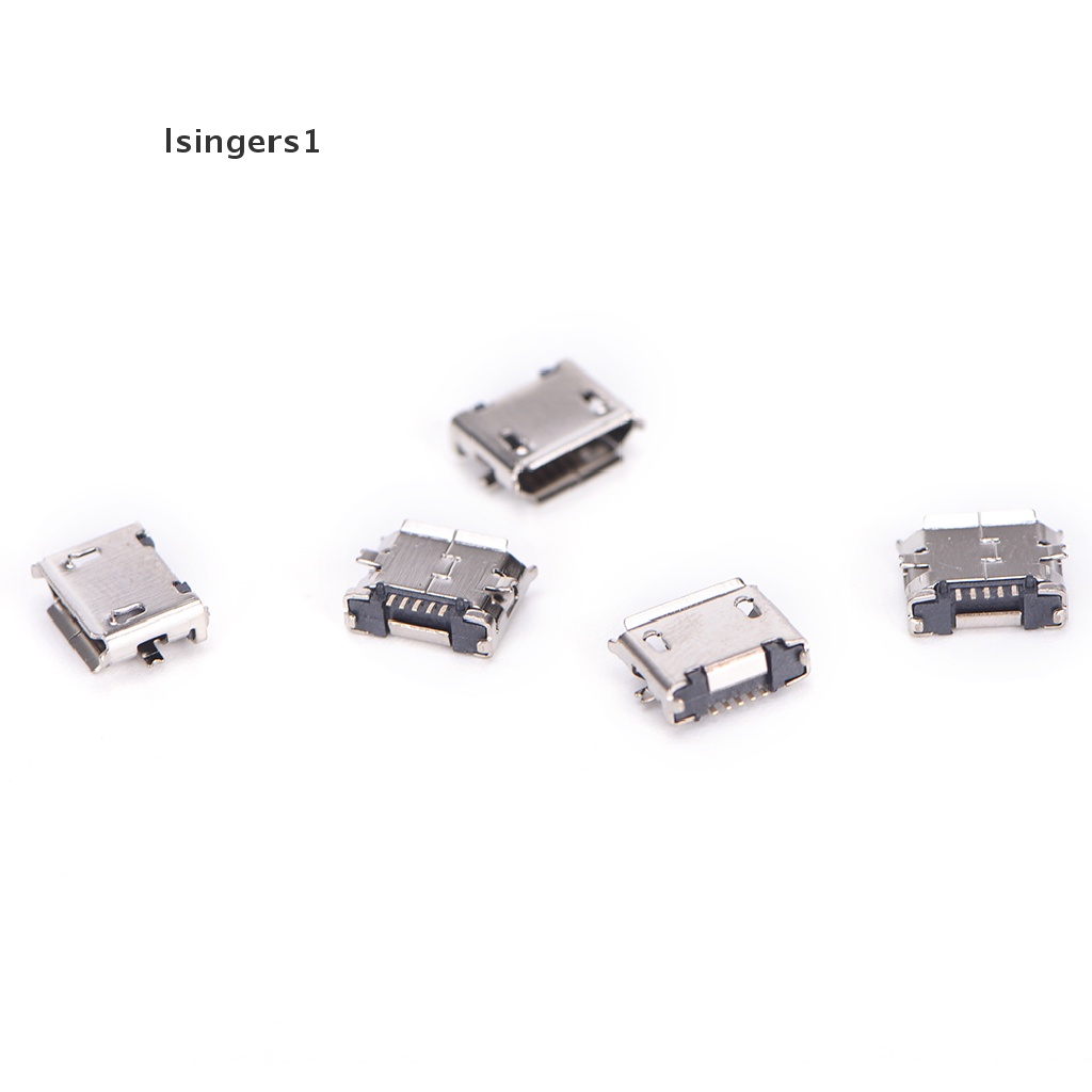 (lsingers1) 10pcs Konektor Micro USB 5 pin B Female Untuk Soket Charging 5 pin